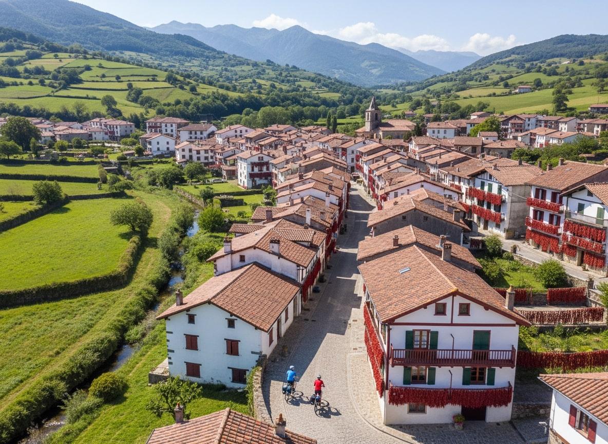 Circuit 7 jours à vélo La traversée du Pays Basque par ses villages pittoresques- Espelette